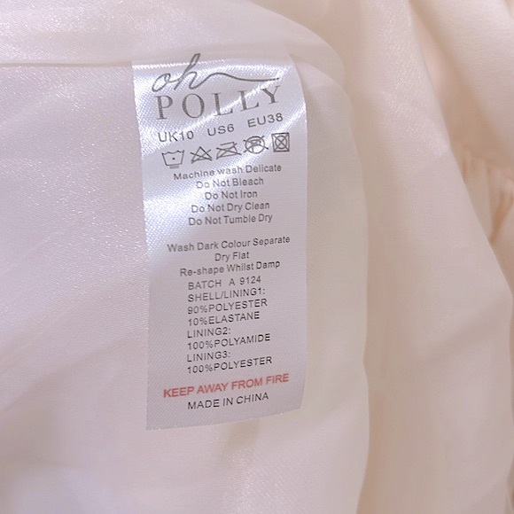 NWT Oh Polly AUGUSTA Halterneck Floral-Appliqué Corset Mini Dress in Ivory - Picture 9 of 9